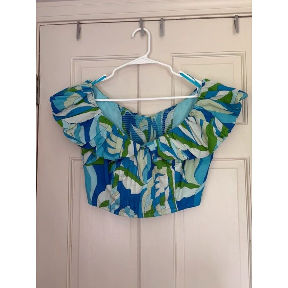 Anthropologie Maeve off the shoulder cotton crop going out top NWT small - Picture 5 of 8